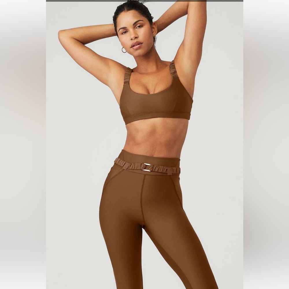 Brown Women's legging and bra set